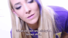 Great Joke GIF - Jenna Marbles Brown Stick Brown GIFs