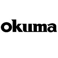 the logo for okuma inspired fishing is black and white and says `` okuma inspired fishing '' .