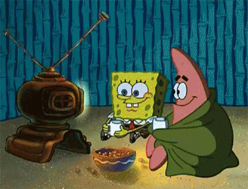 Spongebob and Patrick watching TV