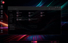 a computer screen with the word rog on the bottom left