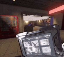 a video game is being played on a tablet that says 000 on the screen