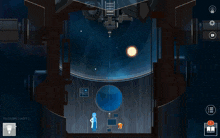 a screenshot of a video game shows a man and a boy