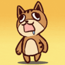 a cartoon of a cat with its tongue out