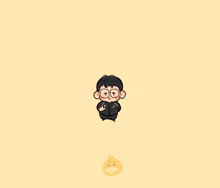 a cartoon drawing of a man wearing glasses and a jacket