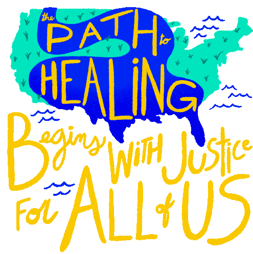 The Path To Healing Begins With Justice Justice For All Of Us Sticker - The Path To Healing Begins With Justice Justice For All Of Us Justice Stickers