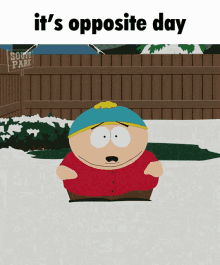 opposite day cartman southpark meme
