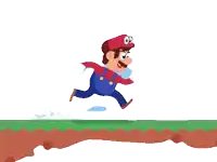 a cartoon drawing of mario jumping in the air
