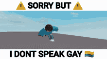 a poster that says sorry but i dont speak gay with a rainbow flag