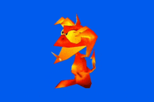 a 3d rendering of a cartoon character on a blue background .