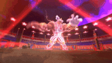 a cartoon of a monster with lightning coming out of his mouth