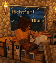 a screenshot of a minecraft game with the name nichtfert written on the screen