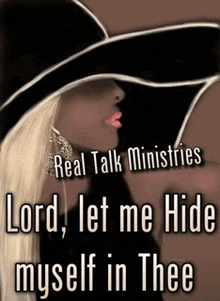 a poster for real talk ministries with a woman in a hat