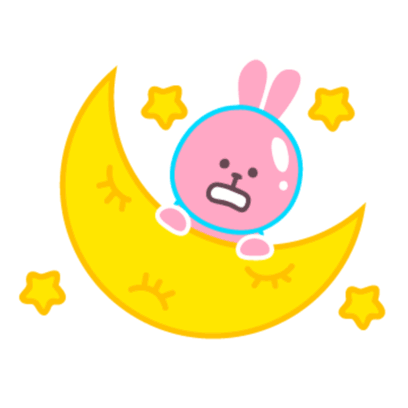 Pink Rabbit Sticker - Pink Rabbit Moon Stickers