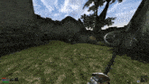 a screenshot of a video game shows a tree and a sword