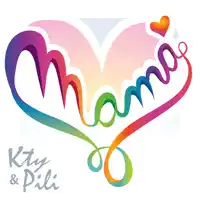 a rainbow heart with the word mama written inside of it