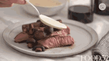 roast beef beef drizzle sauce oven rib eye steak