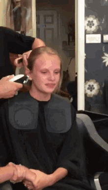haircut shaving head blond charity 11455