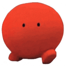 a drawing of a red ball with black lines going through it