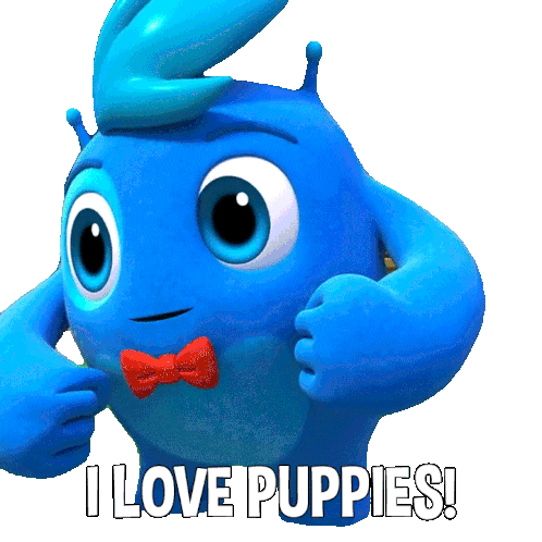 I Love Puppies Blue Sticker - I Love Puppies Blue Blippi Stickers