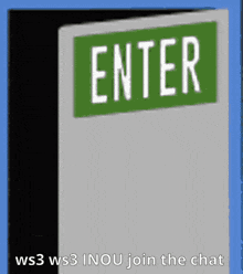 a sign that says enter on it in white letters