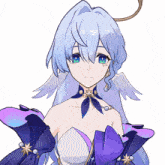 a drawing of a girl with angel wings and a star on her neck