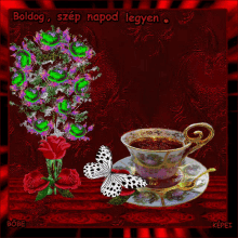 Szép Napot Flowers GIF - Szép Napot Flowers Tea GIFs