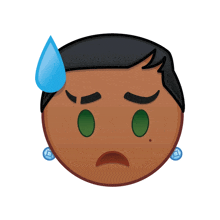 a cartoon drawing of a man with a sweaty face