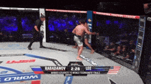 a boxing match between rabadanov and lee takes place