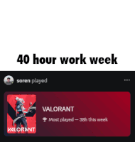 a screenshot of a video game with the words 40 hour work week above it