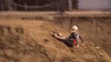 Leslie Knope Falling - Fall GIF