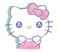 hello kitty with a pink bow on her head