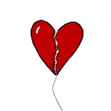 a cartoon drawing of a broken heart balloon