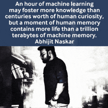 a black and white photo of a man with a quote from abhijit naskar
