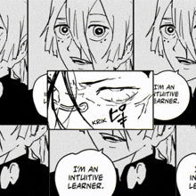 a black and white drawing of a person with the words " i 'm an intuitive learner "