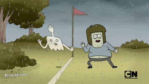 regular show muscle man and high five ghost