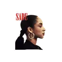 a poster of a woman with hoop earrings and the name sade on it