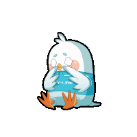 a cartoon of a bird with the word y-line on it