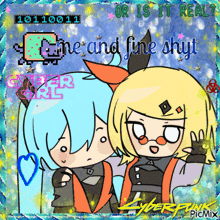 a cartoon of two girls with the words " or is it real " on the bottom