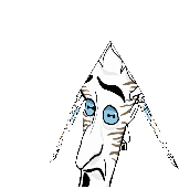 a cartoon drawing of a man 's face with an arrow pointing up .