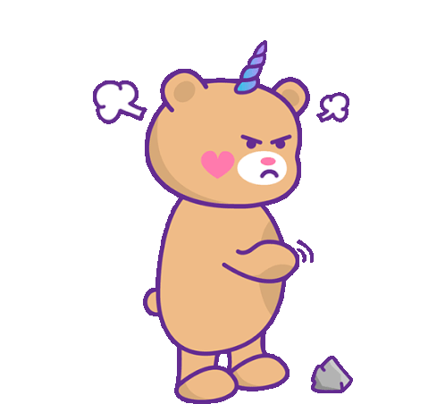 Bear Kawaii Sticker - Bear Kawaii Angry Stickers