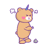 Bear Kawaii Sticker - Bear Kawaii Angry Stickers