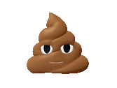 a pile of brown poop with a smiling face on it