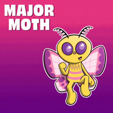 a cartoon of a moth with the words major moth below it