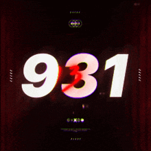 the number 931 is displayed on a black background
