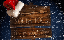 north pole happy holidays seasons greetings merry christmas santas hat