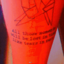 All Those Moments Blade Runner Tattoo Vhs GIF - All Those Moments Blade Runner Tattoo Vhs Tattoo GIFs