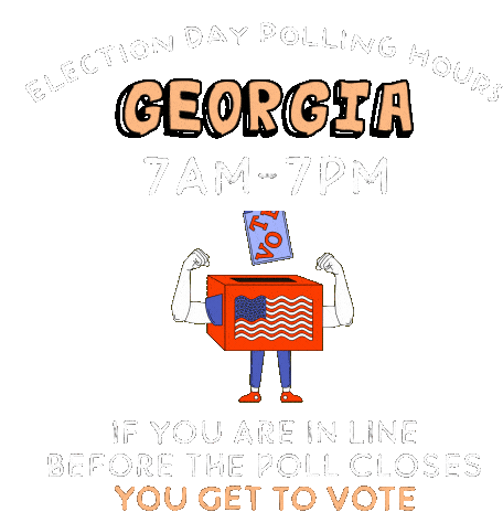 Gerogia Ga Sticker - Gerogia Ga Election Day Polling Hours Stickers