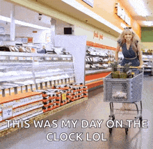 Ride The Cart At The Market GIF - Ride The Cart At The Market Grocery Shopping GIFs