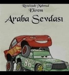 a picture of two cars stacked on top of each other with the title araba sevdasi