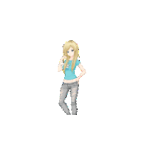 a pixel art drawing of a girl laying down